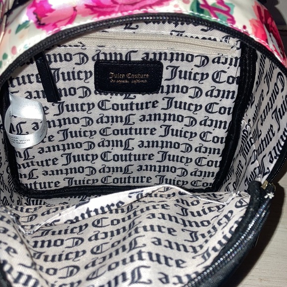 Juicy Couture Backpack Bag Pick Ur Petal Pink Floral Purse Black White New - Picture 7 of 9